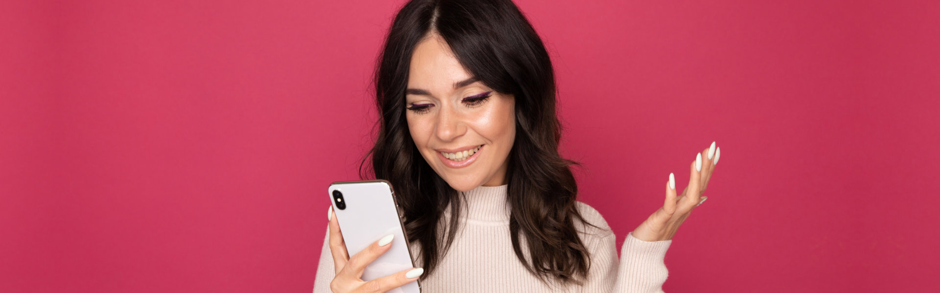 woman checking her phone